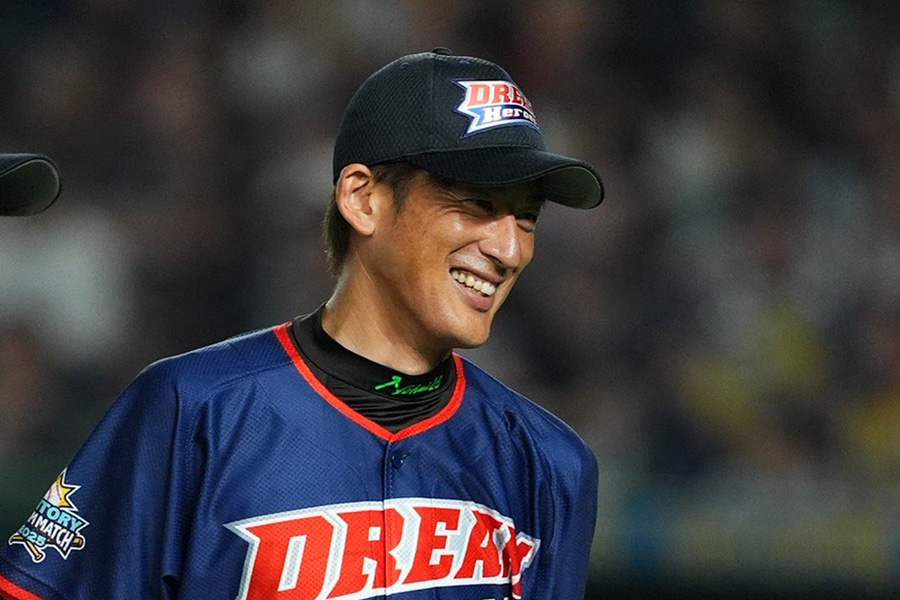 サントリードリームマッチに出場する能見篤史氏【写真：小林靖】