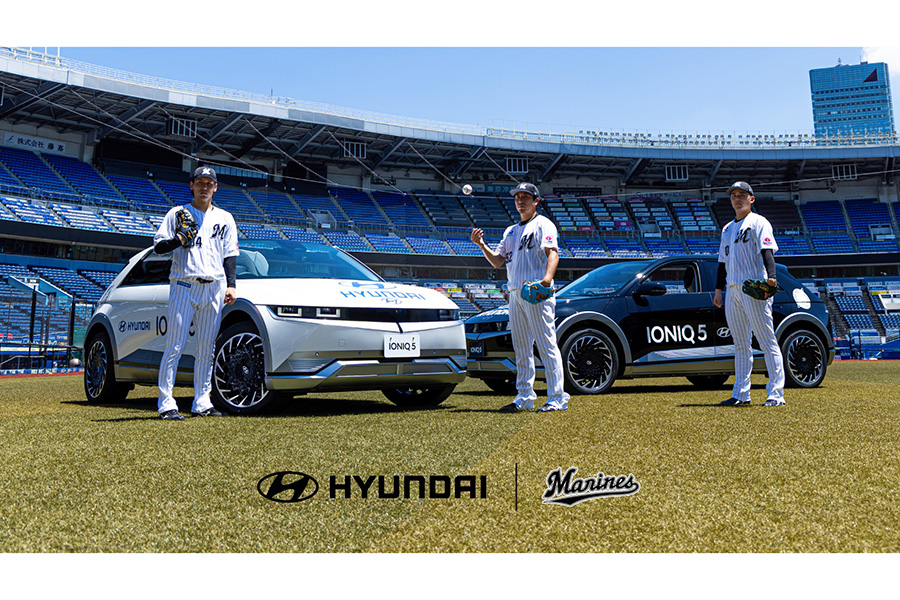 ロッテはEVリリーフカーの運用を開始する【写真：球団提供】