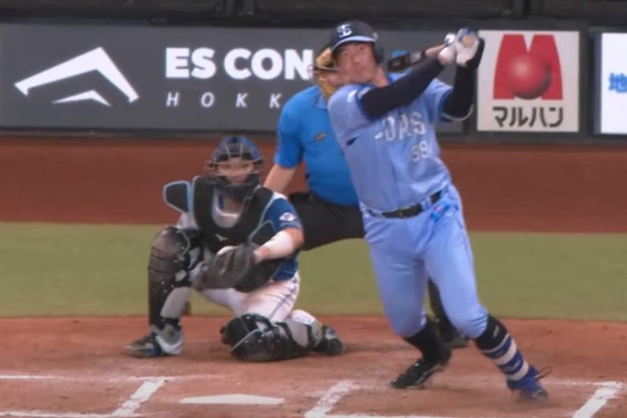 2号ソロを放った西武・村田怜音【画像:パーソル パ・リーグTV】