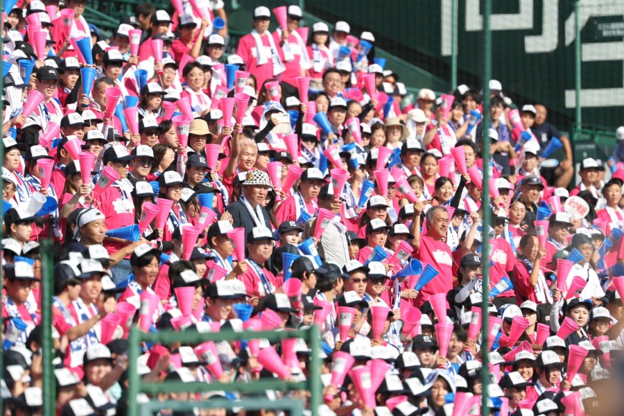 声援を送った叡明のアルプススタンド【写真：加治屋友輝】