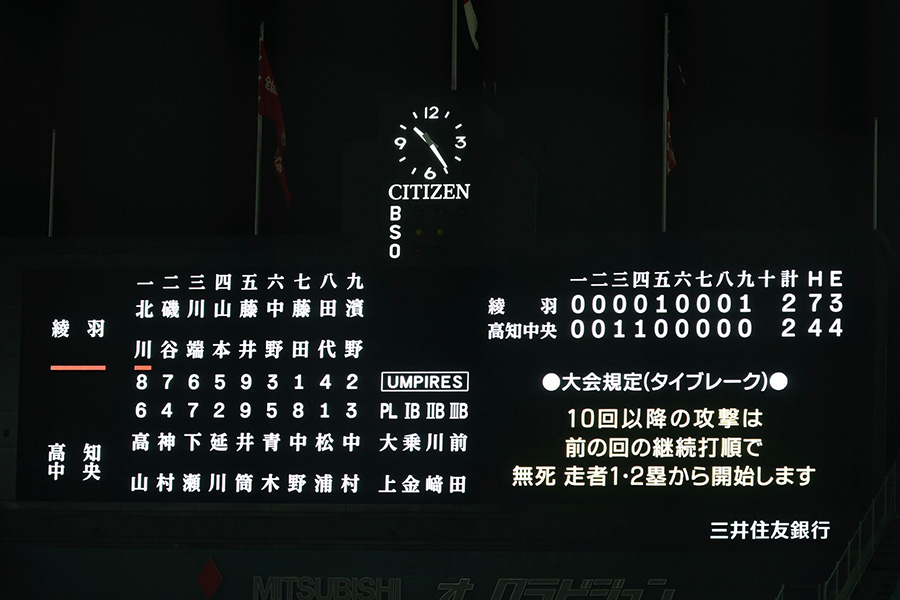 午後10時超えも“異例”の試合続行【写真：加治屋友輝】