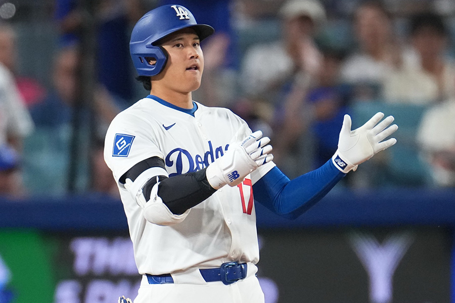 Bジェイズ戦に出場したドジャース・大谷翔平【写真：イワモトアキト】