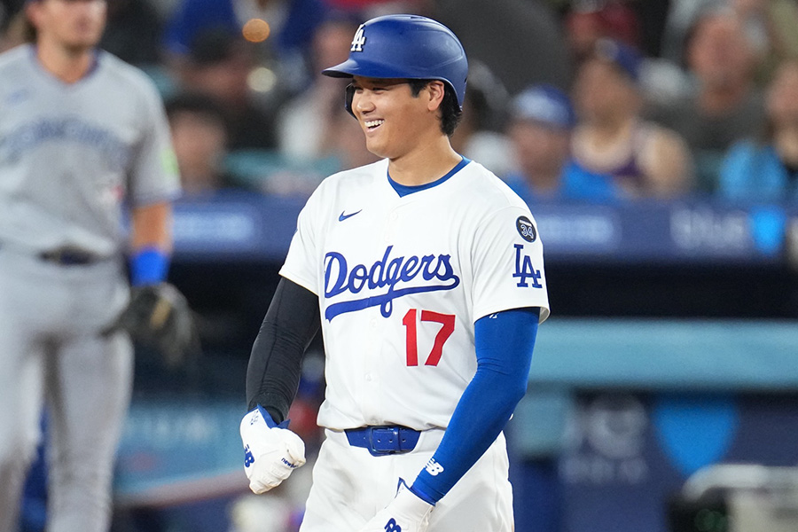 Bジェイズ戦に出場したドジャース・大谷翔平【写真：イワモトアキト】