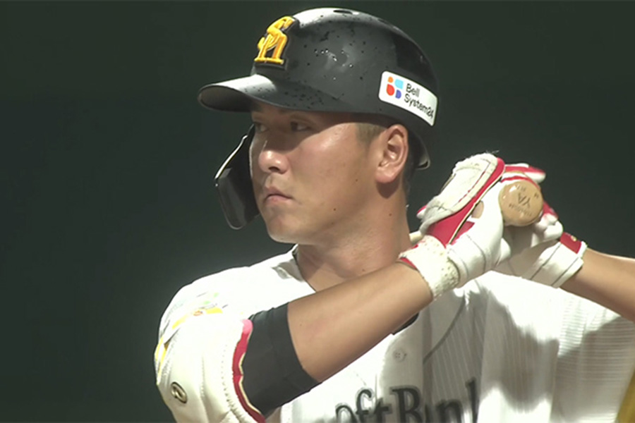 中日戦に出場したソフトバンク・秋広優人【画像:パーソル パ・リーグTV】