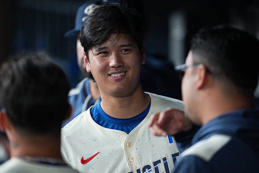 Bジェイズ戦に出場したドジャース・大谷翔平【写真：イワモトアキト】