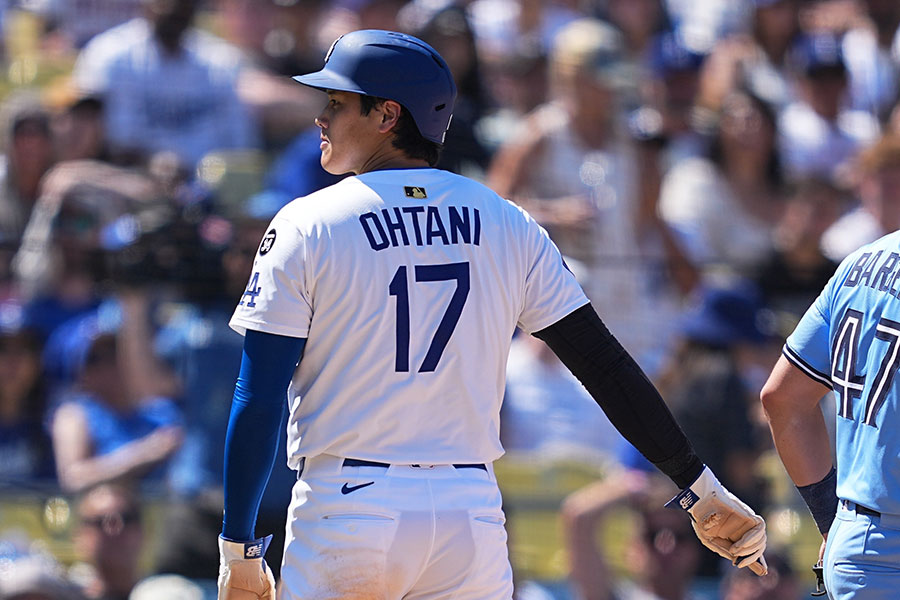 Bジェイズ戦に出場したドジャース・大谷翔平【写真：イワモトアキト】