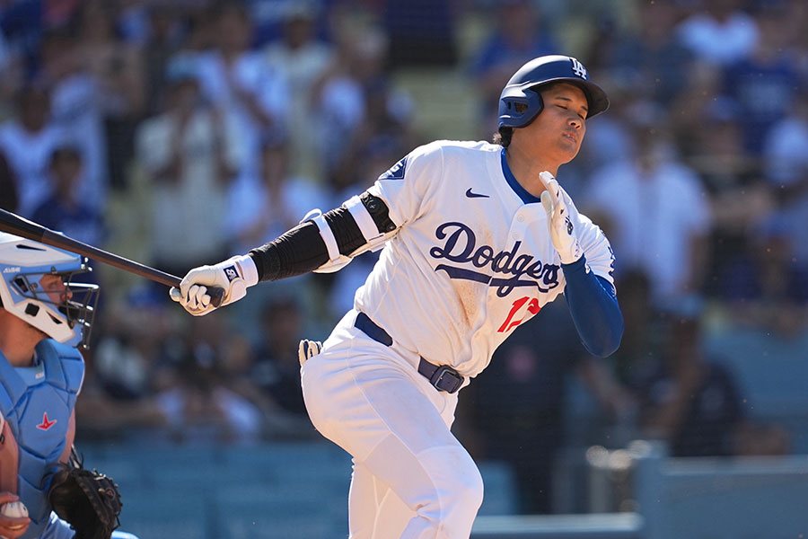 Bジェイズ戦に出場したドジャース・大谷翔平【写真：イワモトアキト】