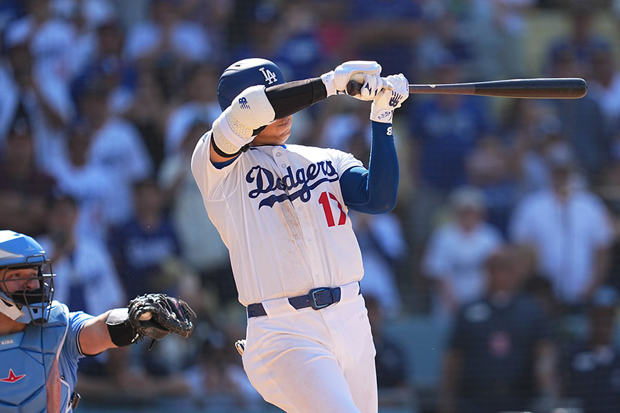 Bジェイズ戦に出場したドジャース・大谷翔平【写真：イワモトアキト】