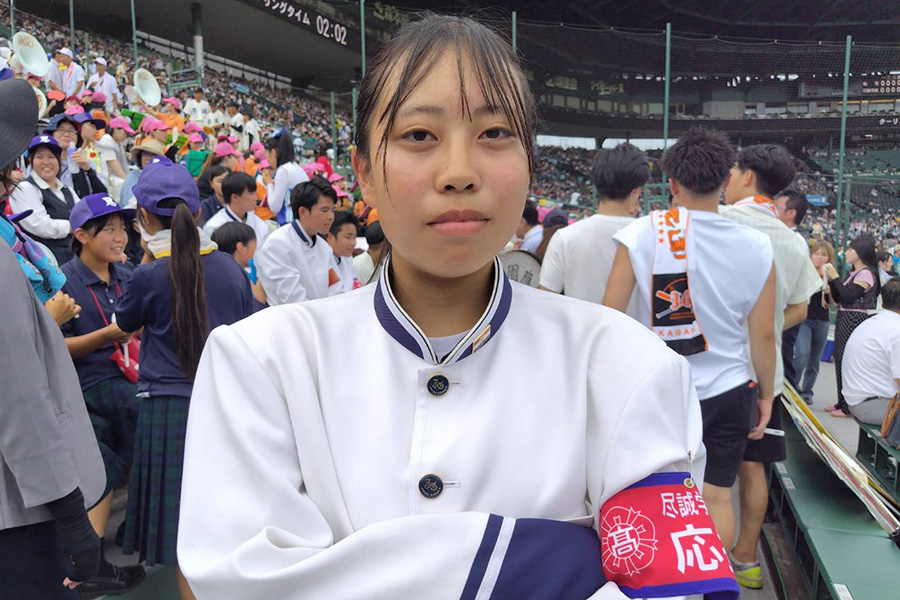 尽誠学園・応援部の藤本優菜さん【写真:編集部】