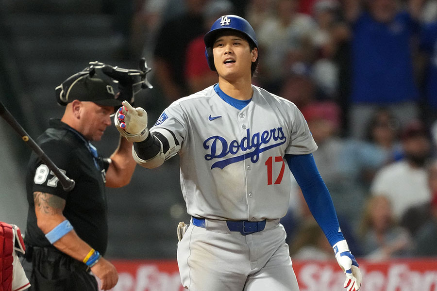 43号本塁打を放ったドジャース・大谷翔平【写真：イワモトアキト】
