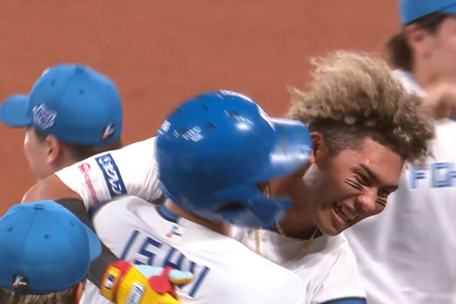 サヨナラ打を放った日本ハム・水谷瞬【画像：パーソル パ・リーグTV】