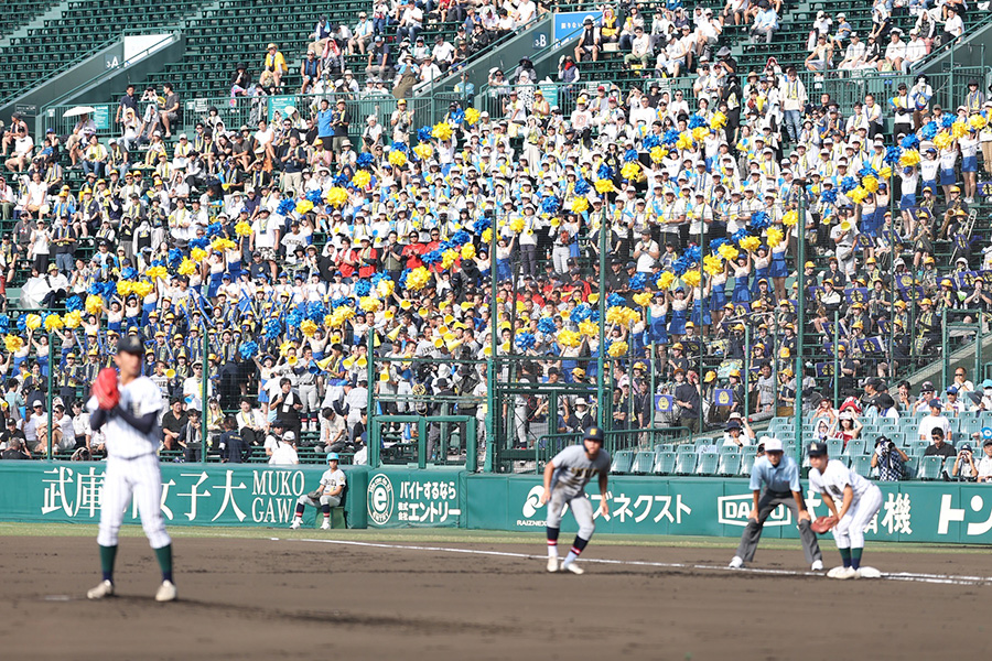 声援を送る仙台育英のアルプス【写真：加治屋友輝】