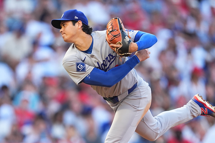 エンゼルス戦に登板したドジャース・大谷翔平【写真：イワモトアキト】