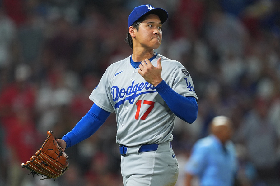 5回途中で降板したドジャース・大谷翔平【写真：イワモトアキト】