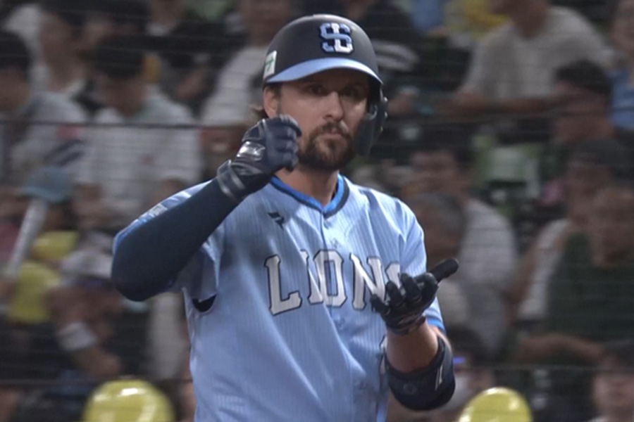 ソフトバンク戦に出場した西武のJ.D.デービス【画像：パーソル パ・リーグTV】