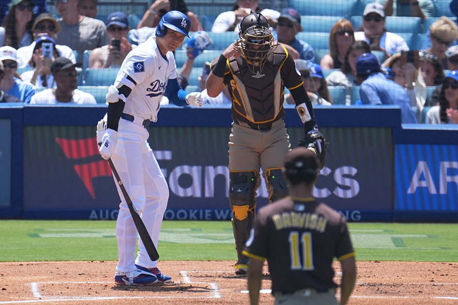 パドレス・ダルビッシュ有と対戦したドジャース・大谷翔平【写真:イワモトアキト】