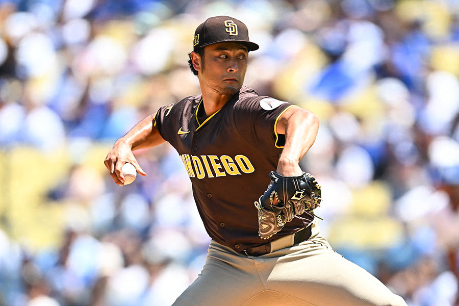 ドジャース戦に先発したパドレス・ダルビッシュ有【写真:ロイター】