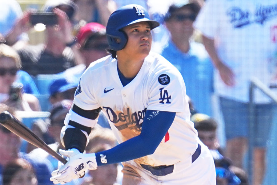 パドレス戦に出場したドジャース・大谷翔平【写真:イワモトアキト】