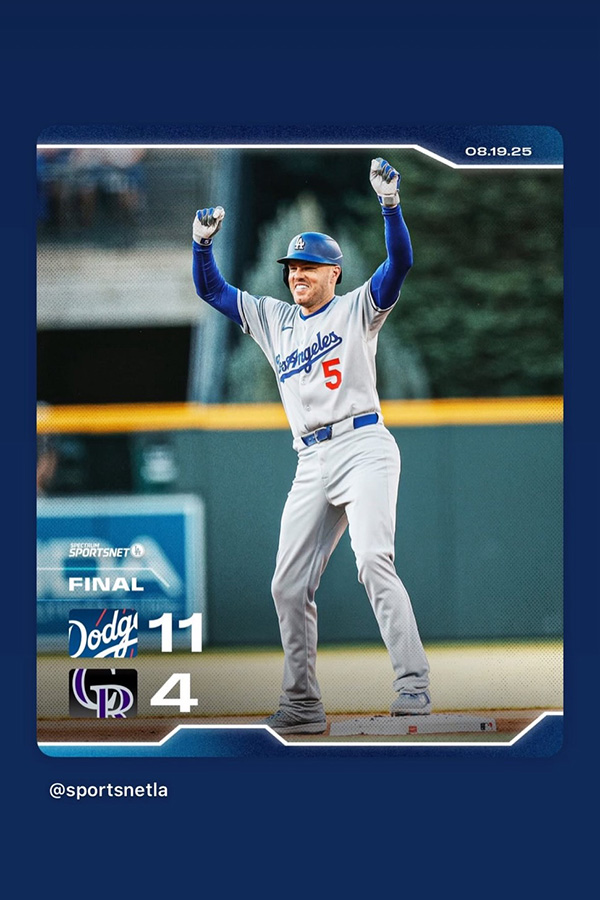 ドジャースのフレディ・フリーマンを称えた大谷翔平（写真はスクリーンショット）