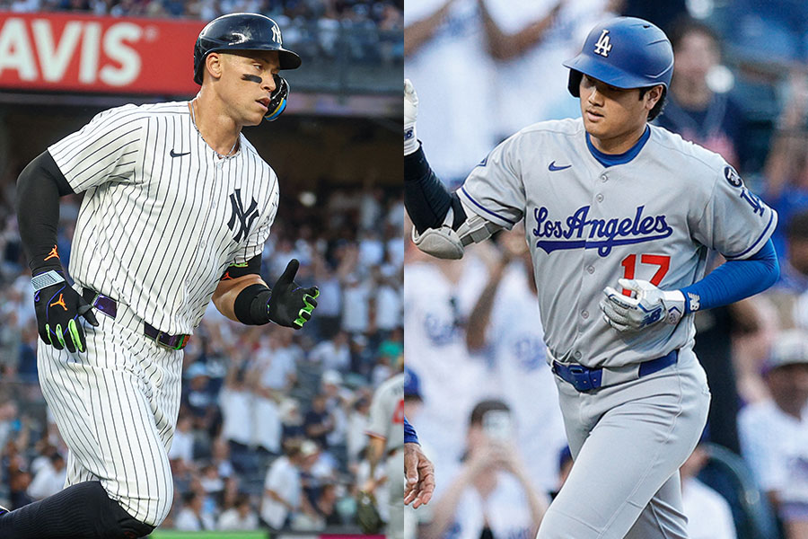 ヤンキースのアーロン・ジャッジ（左）とドジャース・大谷翔平【写真：ロイター】