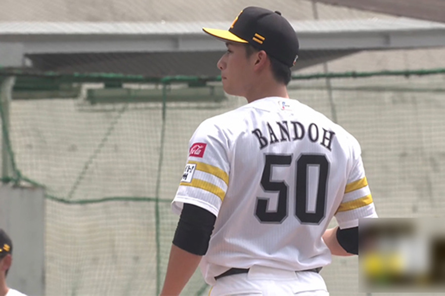 阪神戦に登板したソフトバンク・板東湧梧【画像：パーソル パ・リーグTV】