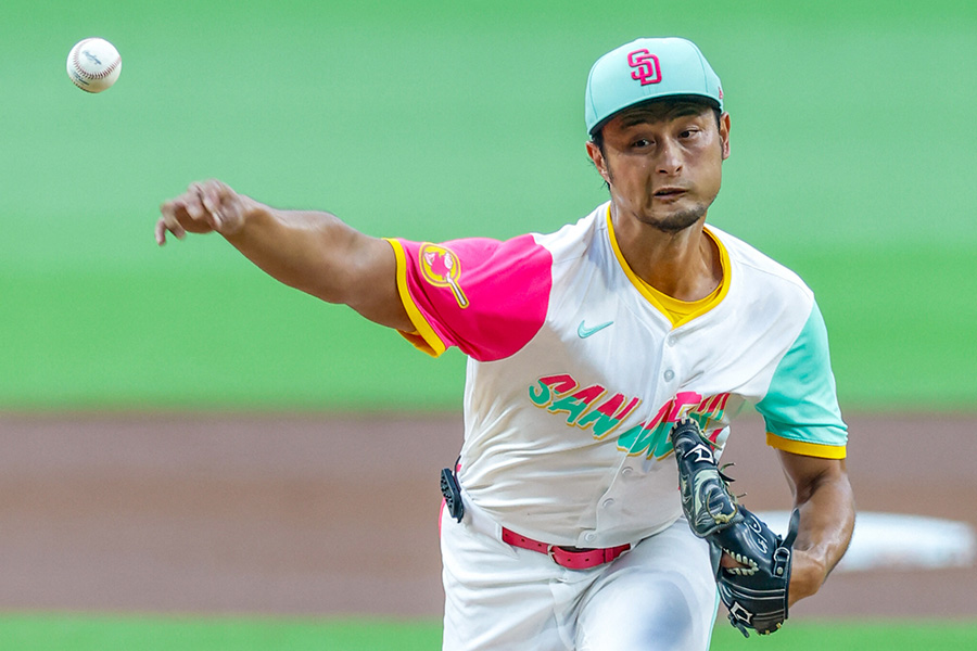ドジャース戦に先発したパドレス・ダルビッシュ有【写真：ロイター】