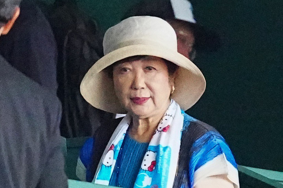 甲子園に訪れた東京都知事の小池百合子さん【写真：荒川祐史】