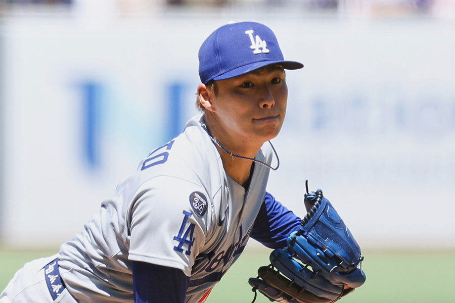 パドレス戦に登板したドジャース・山本由伸【写真：アフロ】