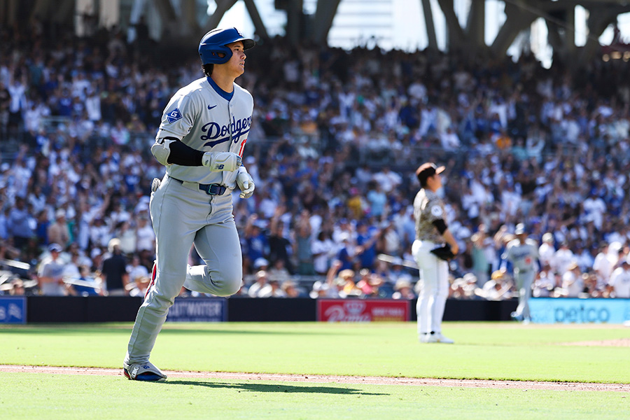 パドレス・松井裕樹から本塁打を放ったドジャース・大谷翔平【写真：アフロ】