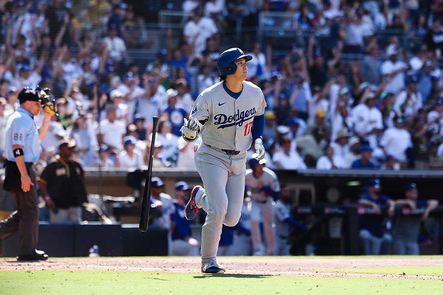 パドレス戦で45号本塁打を放ったドジャース・大谷翔平【写真：アフロ】