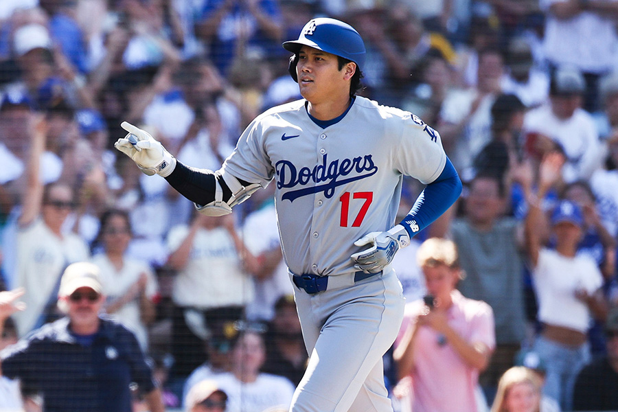パドレス戦で45号本塁打を放ったドジャース・大谷翔平【写真：アフロ】