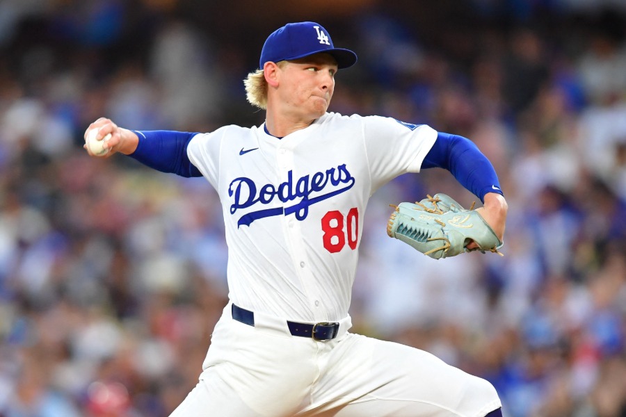 レッズ戦に先発したドジャースのエメット・シーハン【写真：ロイター】