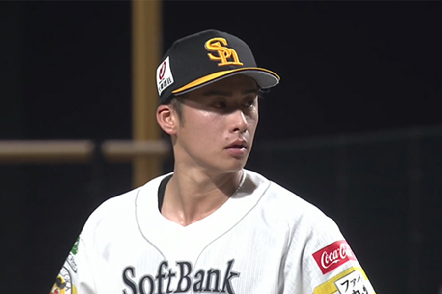 広島戦に登板したソフトバンク・板東湧梧【画像：パーソル パ・リーグTV】