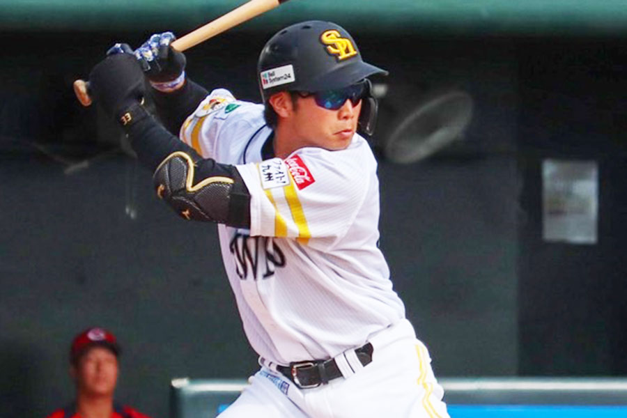 広島2軍戦に出場したソフトバンク・廣瀬隆太【写真:飯田航平】