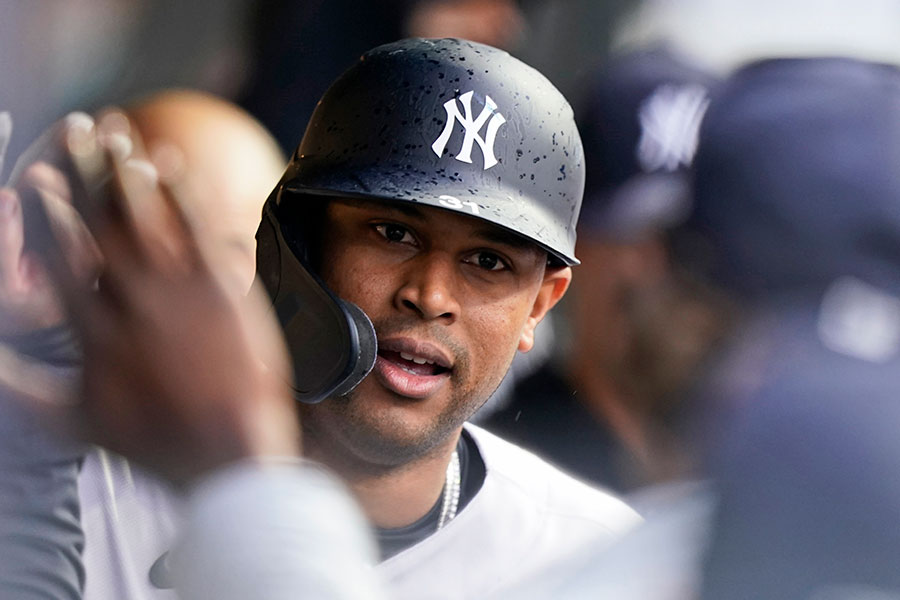 ヤンキース時代のアーロン・ヒックス【写真：アフロ】