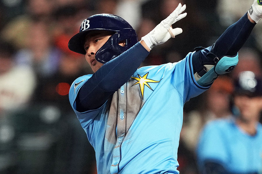 レイズ時代のキム・ハソン【写真：ロイター】