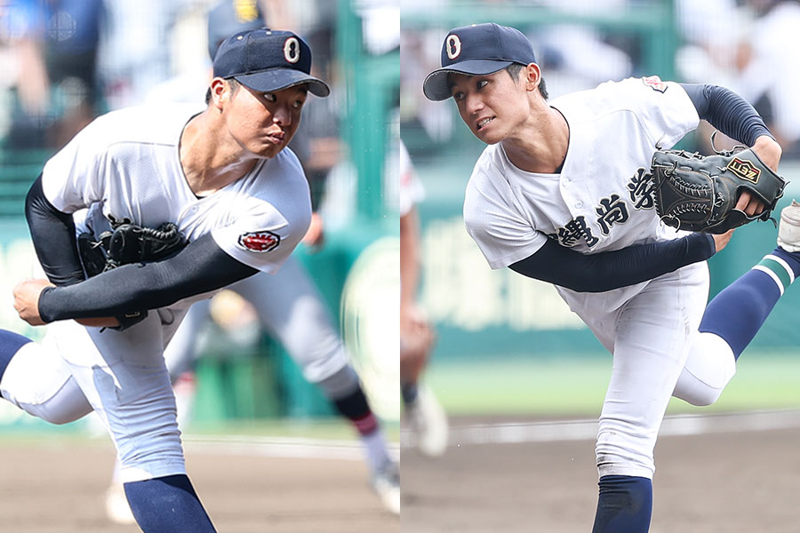 沖縄尚学・新垣有絃（左）と末吉良丞【写真：加治屋友輝】