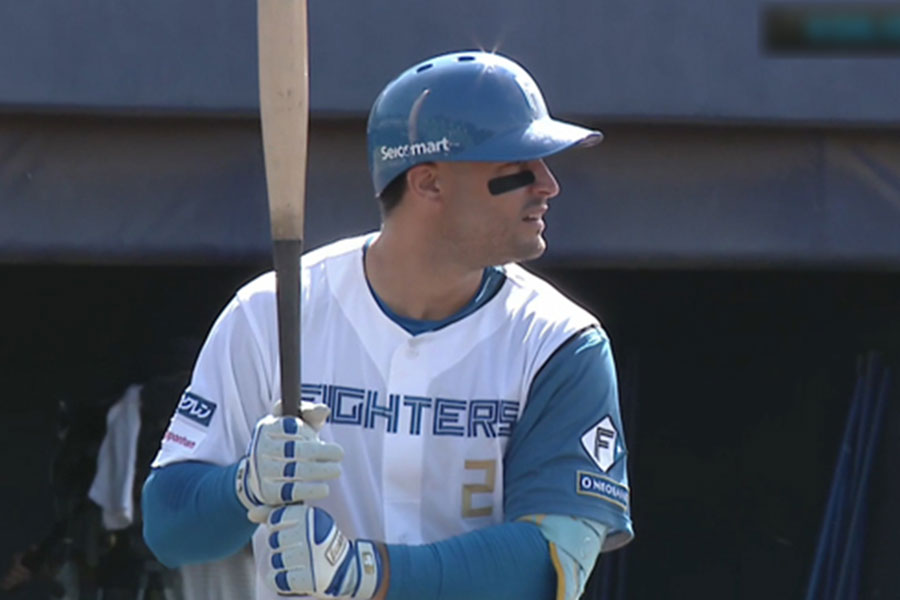 オイシックス戦に出場した日本ハムのアリエル・マルティネス【画像：パーソル パ・リーグTV】