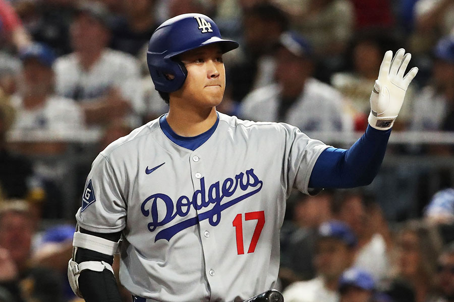 パイレーツ戦で46号本塁打を含む3安打を放ったドジャース・大谷翔平【写真：ロイター】