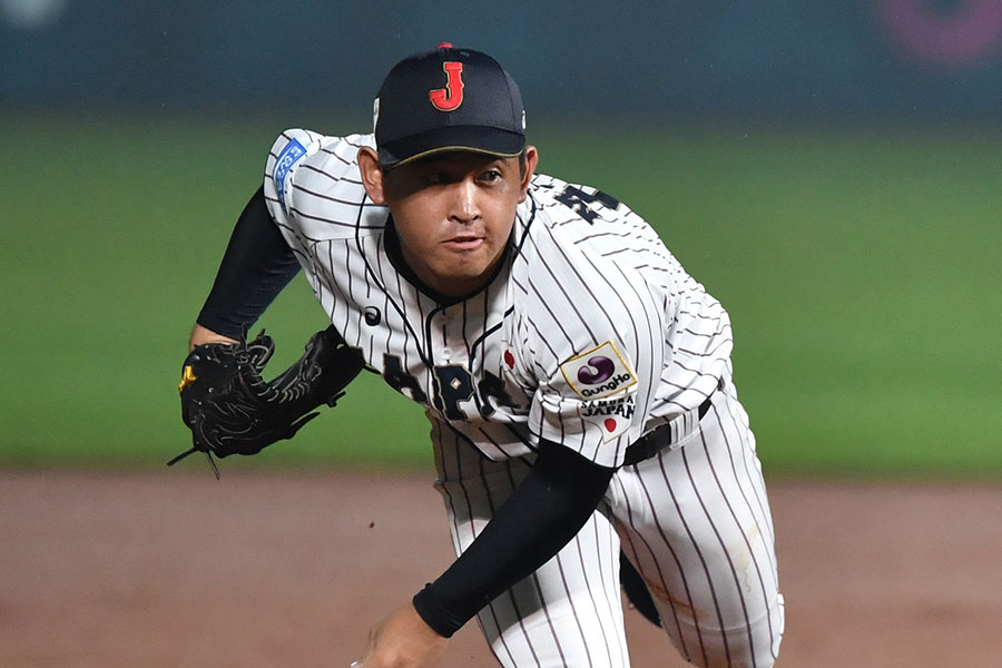 U-18日本代表時代の宮城大弥【写真提供：産経新聞社】