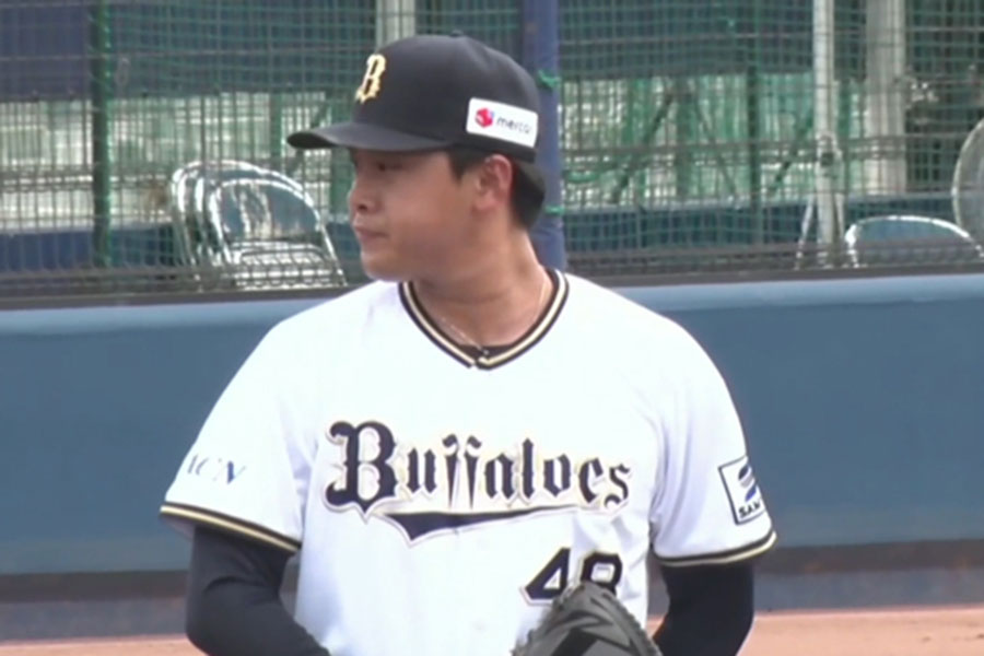 くふうハヤテ戦に出場したオリックス・東松快征【画像：パーソル パ・リーグTV】