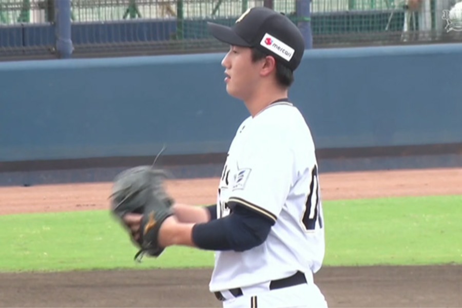 くふうハヤテ戦に先発したオリックス・陳睦衡【画像：パーソル パ・リーグTV】