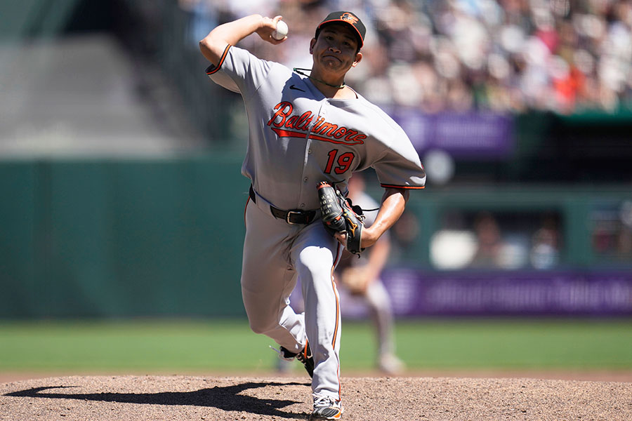 敵地でのジャイアンツ戦に登板したオリオールズ・菅野智之【写真：アフロ】