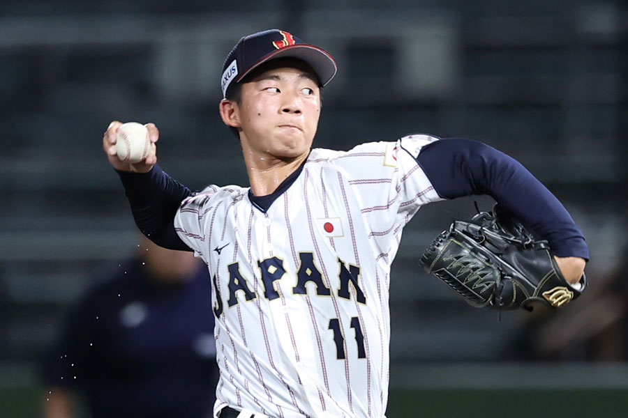 先発した創成館・森下翔太【写真：加治屋友輝】