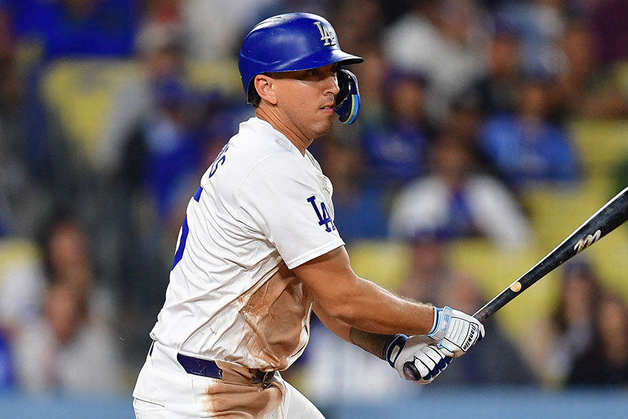 ドジャース在籍時のオースティン・バーンズ【写真：アフロ】