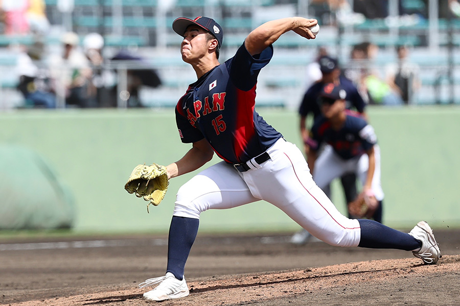キューバ戦に先発した侍ジャパン・下重賢慎【写真:加治屋友輝】