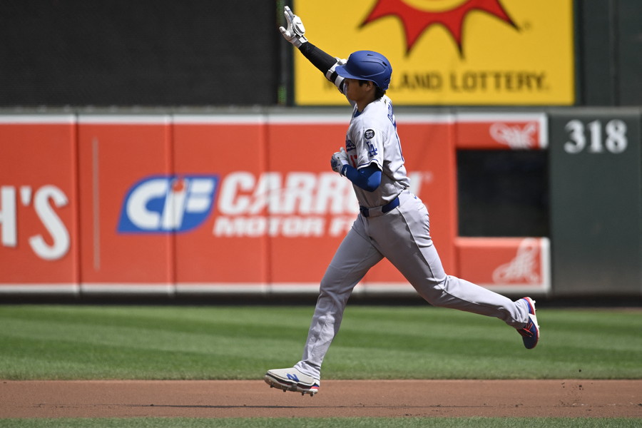 2打席連続本塁打を放ったドジャース・大谷翔平【写真:ロイター】