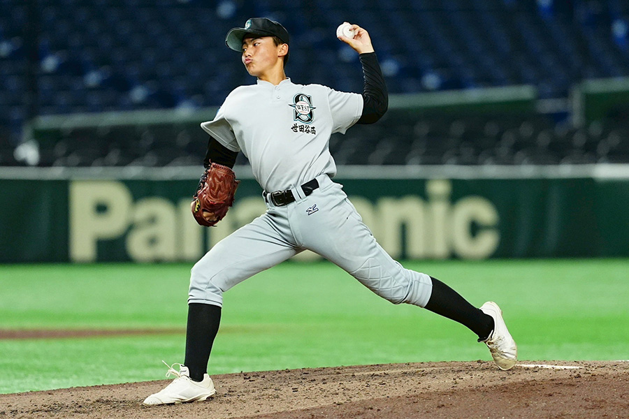 ジャイアンツカップで活躍した世田谷西シニア・福田遊大【写真：小林靖】