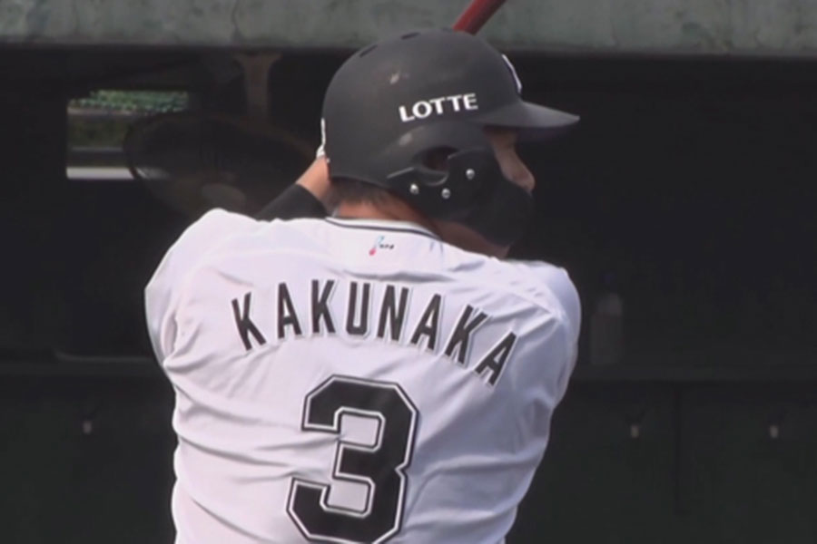 楽天2軍戦に出場したロッテ・角中勝也【画像:パーソル パ・リーグTV】