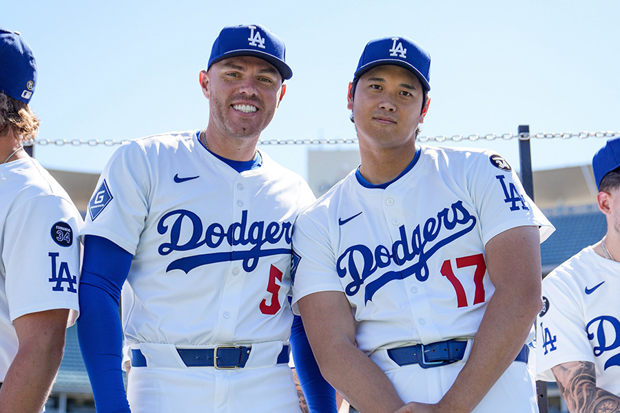 大谷とフレディ・フリーマンの2ショット（画像はドジャースの公式Xからスクリーンショット）